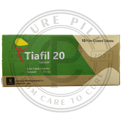 Original Tiafil 20mg (Tadal-@-fil 20mg) - Alternative to Ci@lis 20mg | Iran Imported 10 Tablets.
