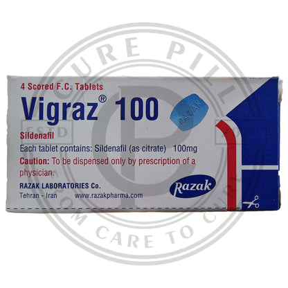 Vigraz 100mg Tablet Original Sildenafil 100mg by Razzaq Pharma Iran