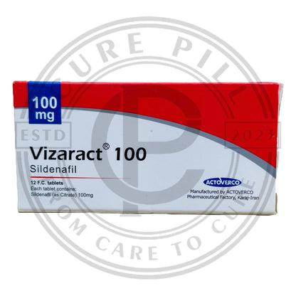 Vizaract 100mg (Silden@fil 100) Iranian Imported Tablets by Actoverco | 12 Tablets Pack Vi@gr@ 100mg Alternative