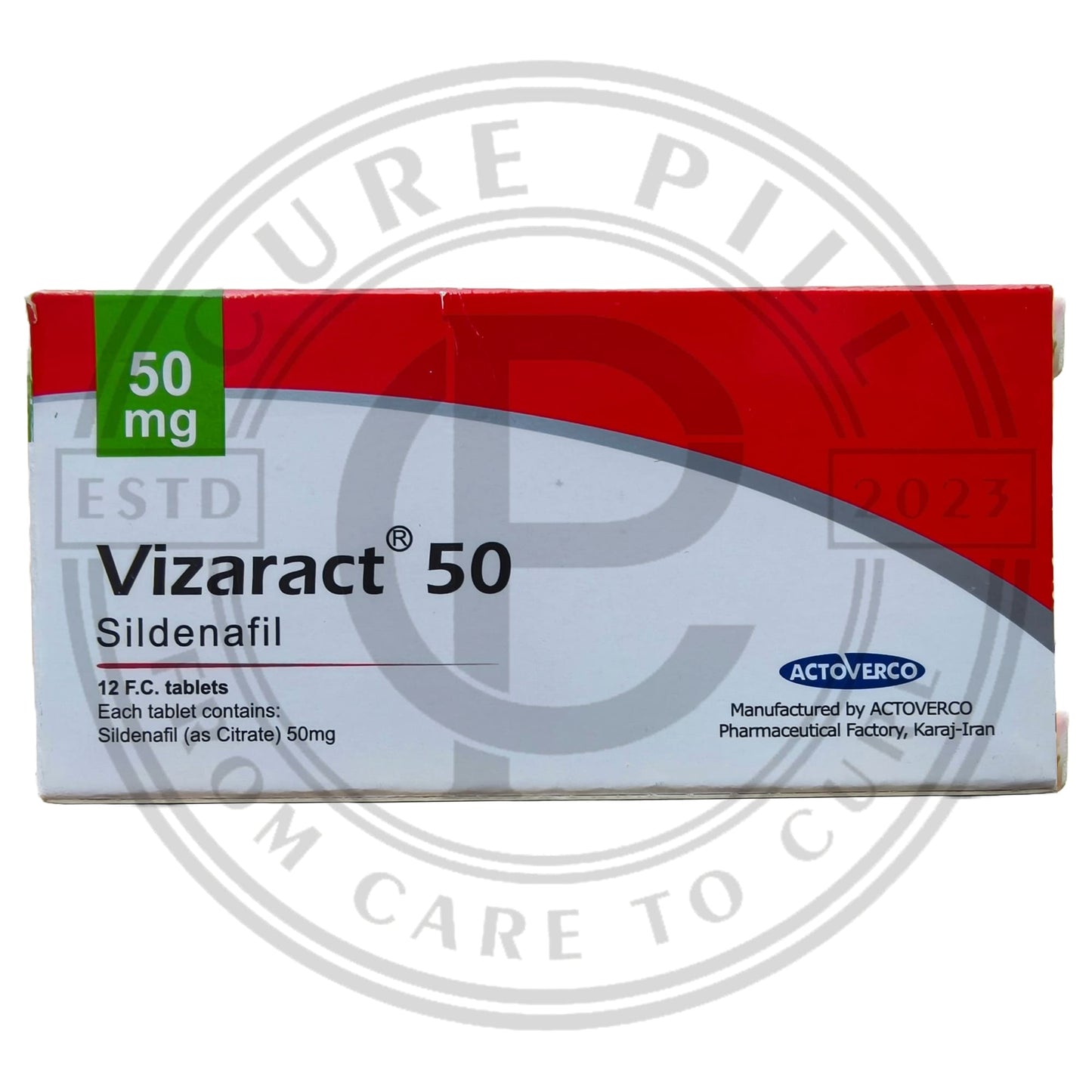 Vizaract 50mg (Silden@fil 50) Iranian Imported Tablets by Actoverco | 12 Tablets Pack Vi@gr@ Alternative