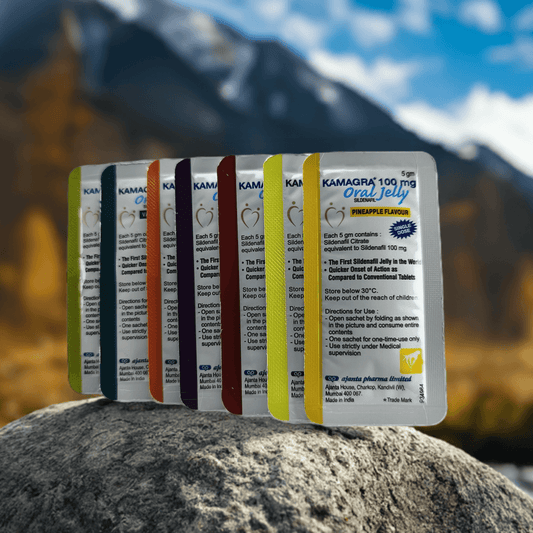 Kamagra Oral Jelly 100mg by Ajanta Pharma - Flavored 7 Sachets - CurePill